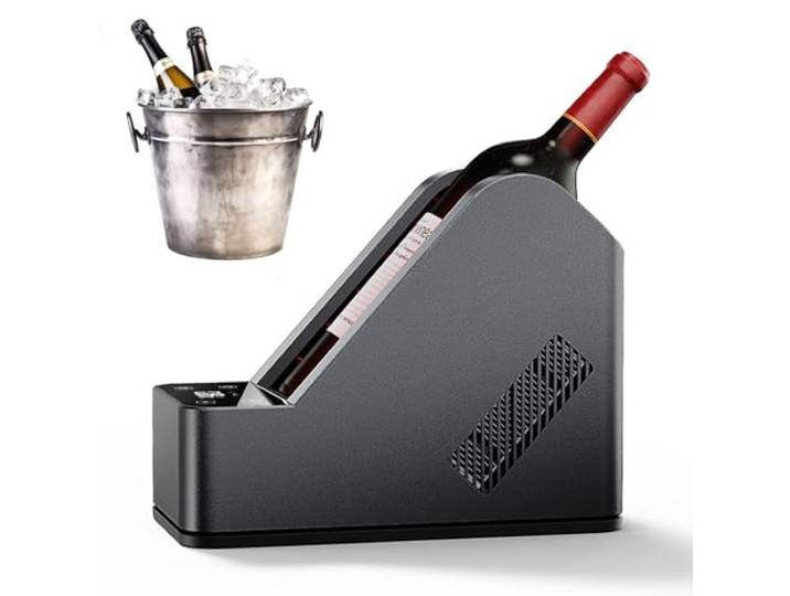 richigblosmum Weinkühler Für Flaschen – 8min-Schnellkühlung, Temperaturregelung 0-20°C, Auslaufsicheres Design Für 750ml-Flaschen, LCD-Display Mit Umgebungslicht, Für Zuhause, Auto Oder Wohnmobil