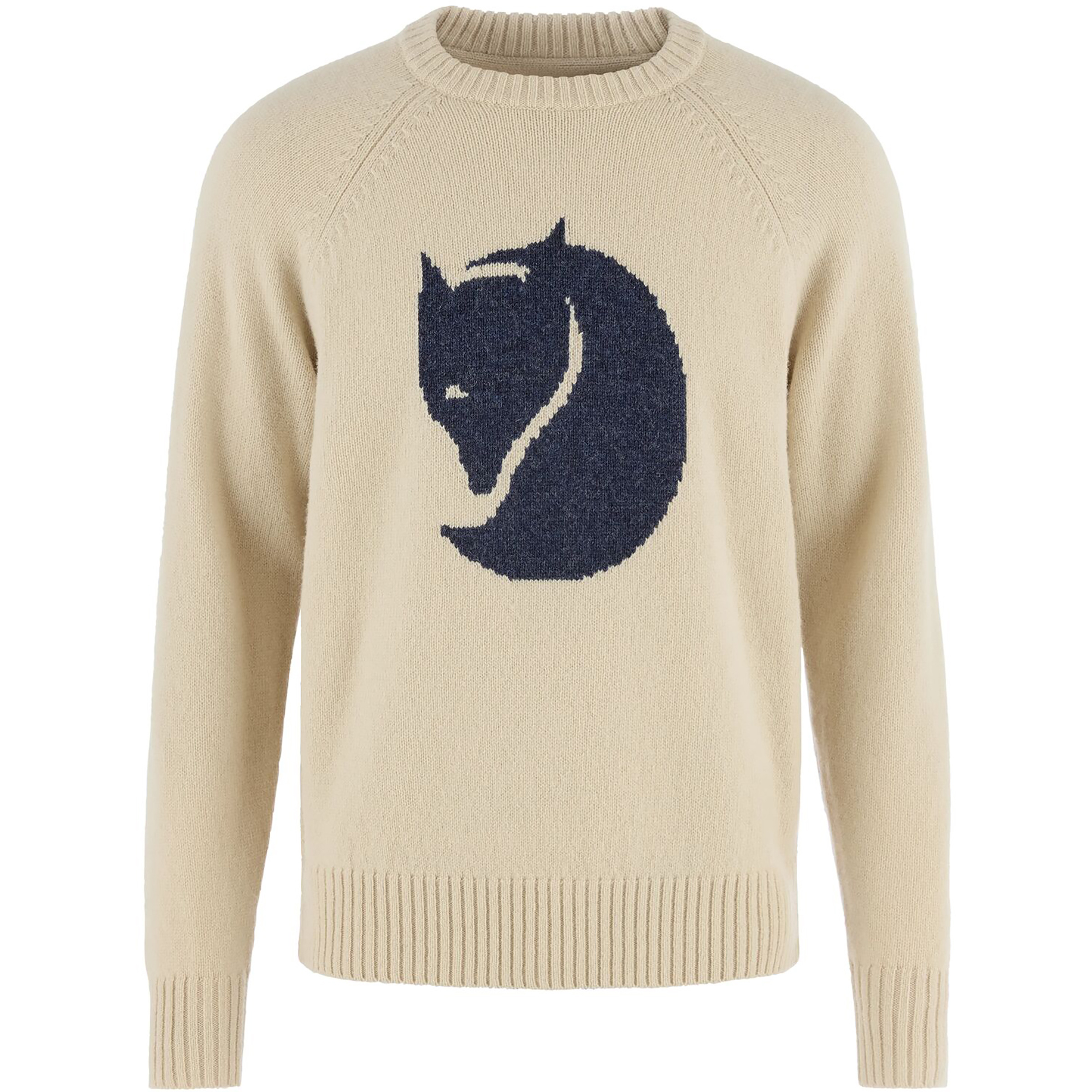 Fjällräven Fjällräven Logo Knit Herren Pullover beige Größe XL Lifestyle Schnell trocknend Merinowolle