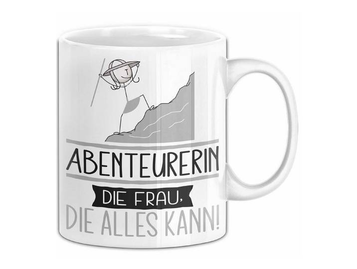 Trendation Tasse Abenteurerin Geschenk Tasse Becher Die Frau Die Allen Kann Geschenki