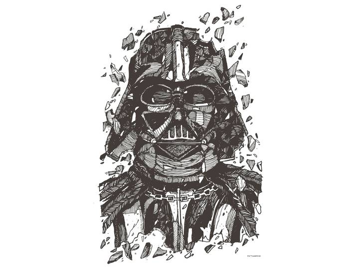 Bild KOMAR Star Wars Darth Vader Drawing , bunt (farbe bild(er): bunt), B:50cm H:70cm, Holz, Papier, Bilder, Bild, Wandbild zur Dekoration im Kinderzimmer - ohne Rahmen