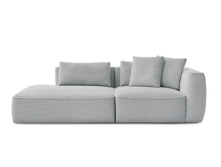 3er Sofa BOBOCHIC LEOPOLD Cord-Stoff hellgrau