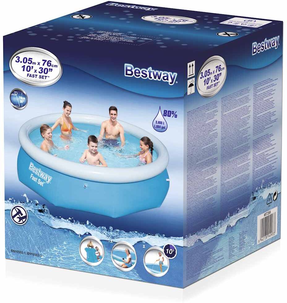 Bestway Piscine gonflable Fast Set Rond 305 x 76 cm 57266