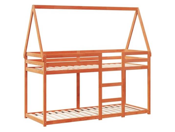 KTHLBRH Etagenbett mit gewachstem Dach 90 x 200 cm Massivholz Kiefer Offener Seiteneingang, Sicherheitsgitter, platzsparendes Design, für Kinderzimmer