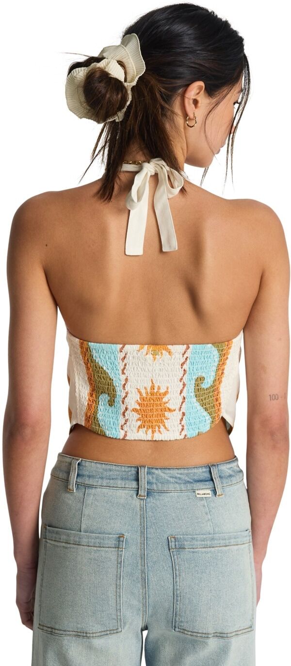 Neckholdertop BILLABONG "Tides Calling", Damen, Gr. M, bunt (weiß), Obermaterial: 100% Viskose., Hemden Neckholdertop