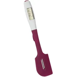 Metaltex Silikonteigschaber mit Digitalthermometer, Backutensilien, Weiss, Rot