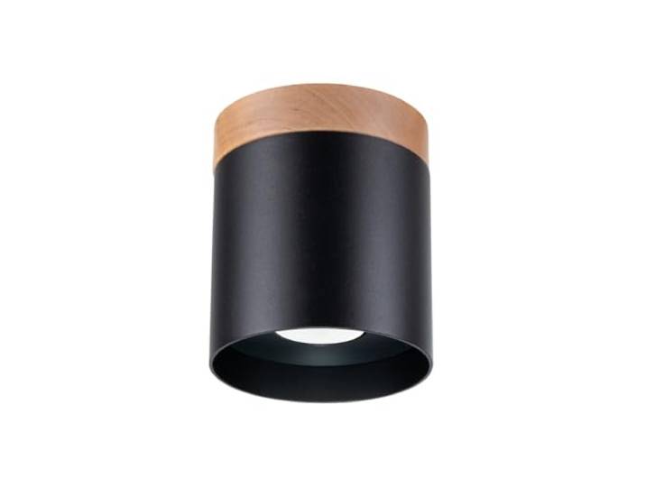 SOLLUX lighting - Rif Pendelleuchte - Hängeleuchte - Stilvolle Pendellampe - Lange Lebensdauer - Attraktives Design - Material Stahl - GU10, 1x max 10W LED, ~230V, 50Hz - Schwarz/Naturholz