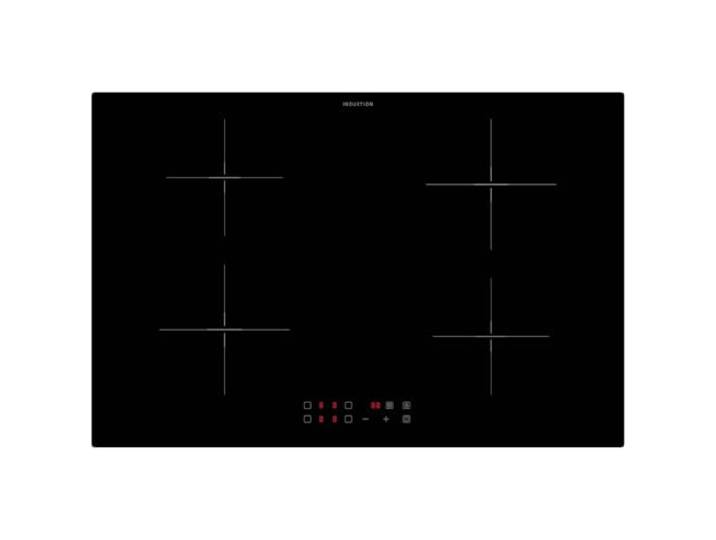 Oranier Kochfeld 80 cm Induktion KFI980 autark - Glaskeramik Induktionskochfeld mit 4 Kochzonen roter LED Anzeige & Touch Control Steuerung