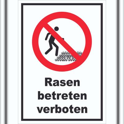 HB-Druck Rasen betreten verboten Schild A5 Rückseite selbstklebend