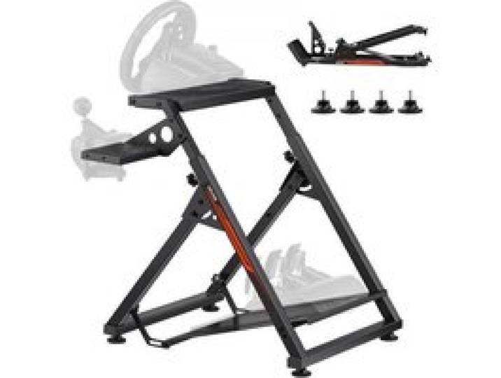 VEVOR Support de Volant Course Compact Cockpit Simulateur Course Pliable, Compatible Logitech G923 G920 G29 G27, Thrustmaster T300RS TX F458, T500RS, T3PA-PRO (F1/GT), Pédales Simulateur Non Inclus