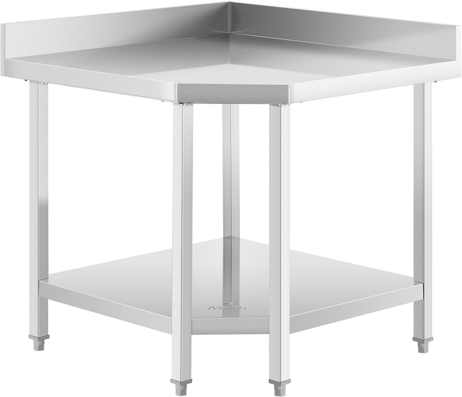 Teräspöytä - ECO - 90 x 70 cm - 300 kg - roiskesuoja - Royal Catering RCCWT-90X70-S