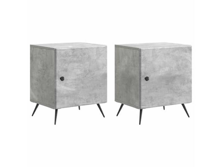 KGFHERENB Nachttisch 2er Set Betongrau 43x34,5x50 cm Holzwerkstoff Vielseitiger Beistelltisch fürs Schlafzimmer. Bietet großzügigen Stauraum dank Fach und leicht erreichbarer Tür.