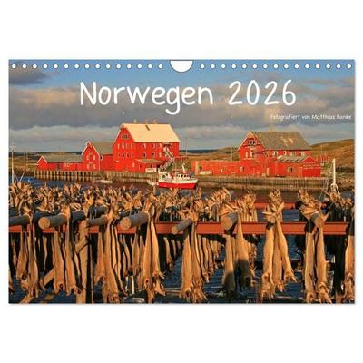 Norwegen 2026 (Wandkalender 2026 DIN A4 quer), CALVENDO Monatskalender