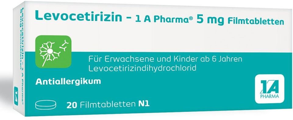 Levocetirizin - 1 A Pharma® 5 mg Filmtabletten 20stk