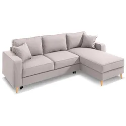 Ecksofa Lyon Stoff Beige Natur