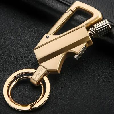 Inspire Daily Merch All Weather Portable Fire Starter Keychain Lighter Outdoor Camping Ignition Tool gold