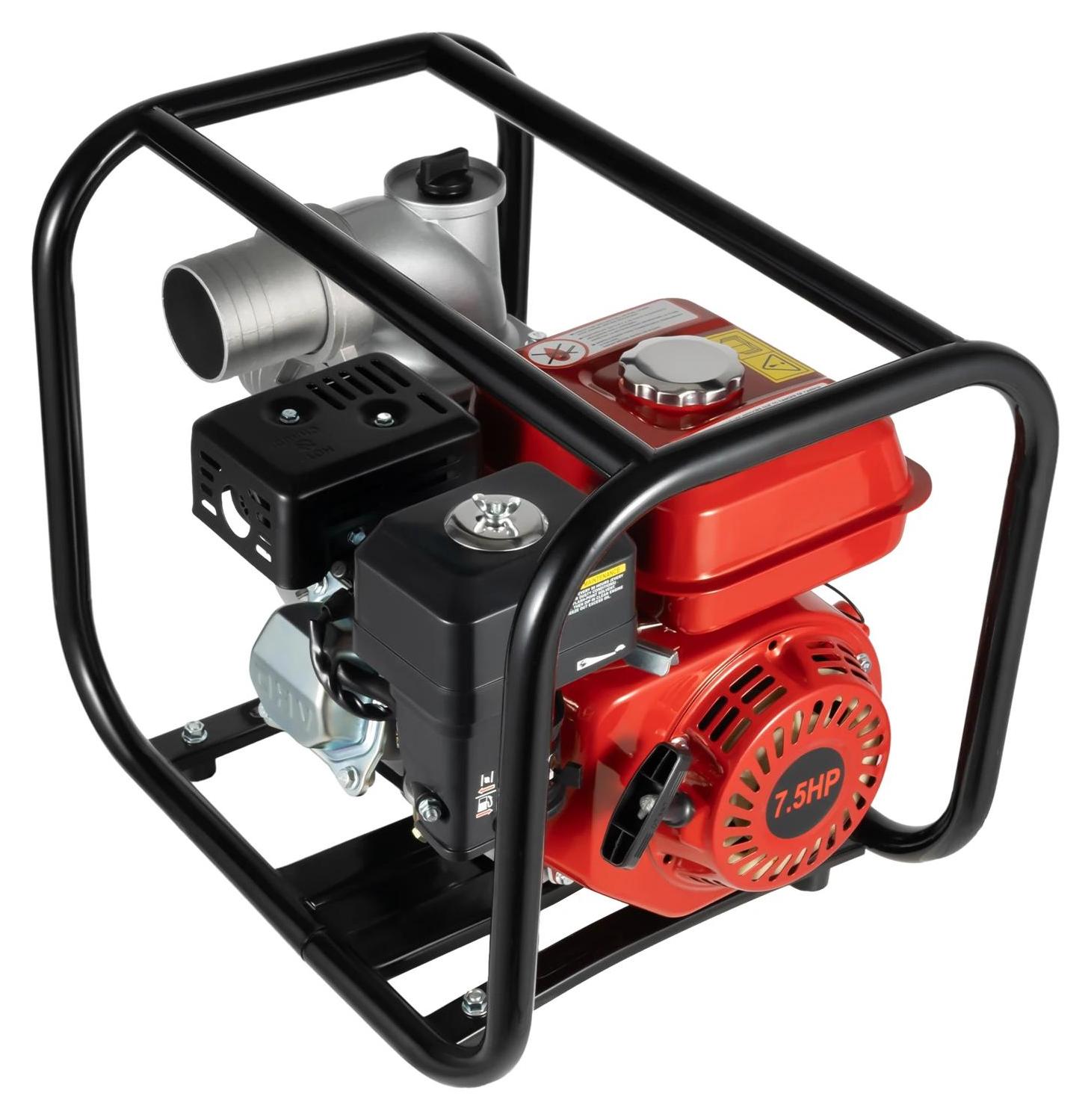 Benzin Wasserpumpe - 196 cm³ 4-Takt - 7,5 PS - Luftgekühlt - 7,6 cm Anschluss - Aluminiumlegierung - Druck ≥850 kPa - Bewässerung, Pool