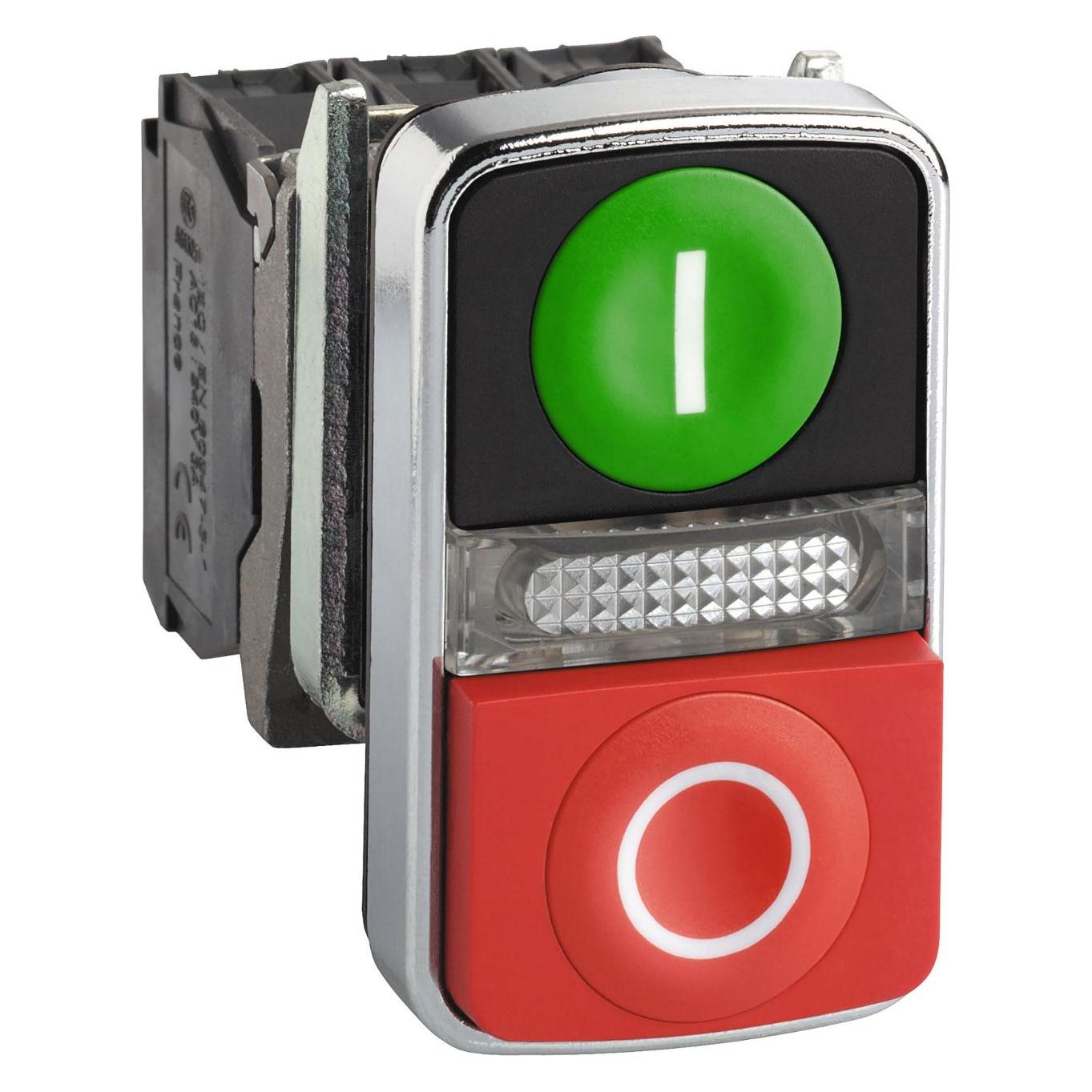 Schneider Electric Pushbutton head, dbl 230Vac grn/red (XB4BW73731M5)