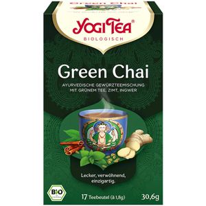 YogiTea Tee Green Chai, BIO, Chai-, Gewürz- & grüner Tee, 30,6 g, 17 Beutel