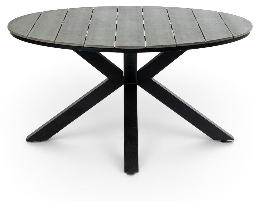 Runder Gartentisch Limasol ø 150 cm | Polywood & Aluminium | Grau