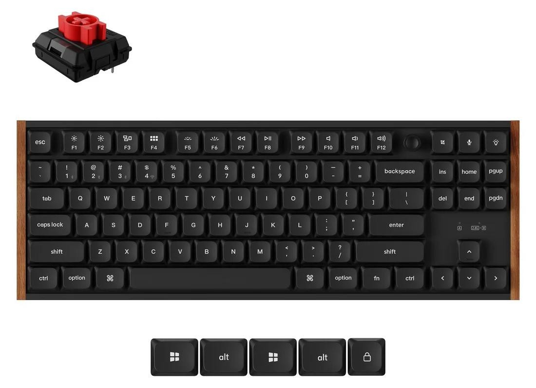 Keychron K1 Ultra draadloos mechanisch toetsenbord met POM-schakelaars, Red, model K1U-H1 [QWERTY US]