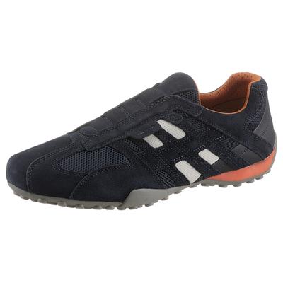 Slip-On Sneaker GEOX "U SNAKE", Herren, Gr. 45, Textil, blau (dunkel, blau), Textil, Veloursleder, Schuhe, Freizeitschuh, Slipper mit Geox Spezial Membran