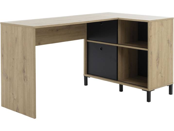 Schreibtisch GAMI BOLT , braun (eiche artisan nachbildung, eiche artisan nachbildung, eiche artisan nachbildung), B:136cm H:73cm T:85cm, Tische, Schreibtisch, Ein funktionaler Eckschreibtisch dank seines Stauraumteils