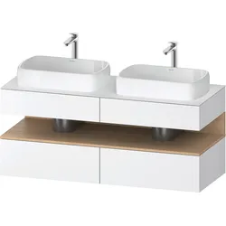 Duravit Collection One Konsolenwaschtischunterbau, 2 Auszüge, 2 Schubkästen, 2 Ausschnitte, 1400x550x600mm, Nische Eiche Natur, QA4767030180000, Farbe: Weiß Matt