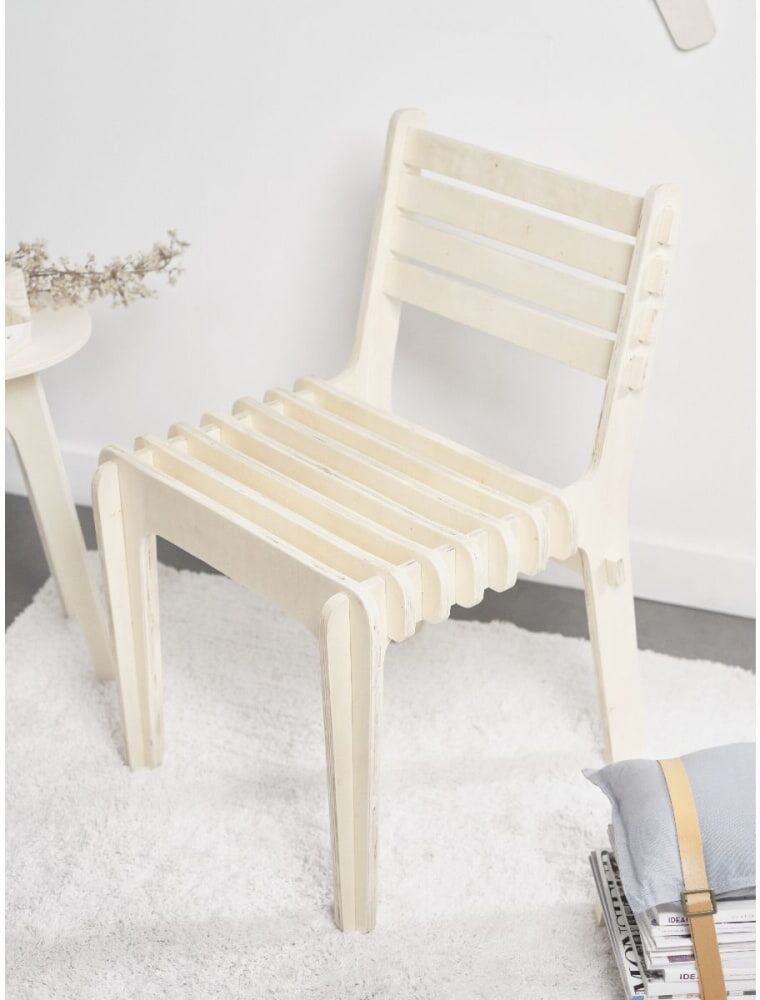 Factory Chaise japandi tu beige Beige 76x51x46cm