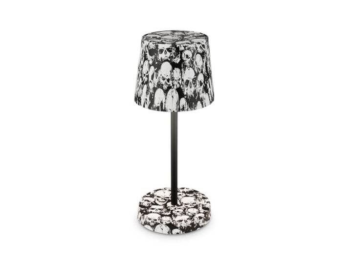 BRILONER - LED Tischlampe kabellos IP44 mit Touch, dimmbar in Stufen, Spritzwasserschutz, Nachttischlampe, Leselampe, LED Lampe, Campinglampe, Tischleuchte, Outdoor Lampe, 26x10,5 cm, Skulls Motiv