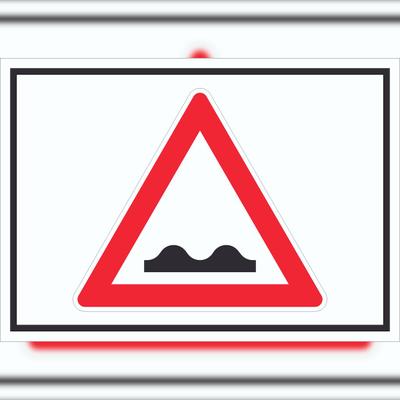 HB-Druck Schild Achtung unebene Fahrbahn Symbol A6 Rückseite selbstklebend