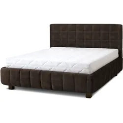 Letti Moderni Polsterbett Quadro 160x200 in Plüsch Chocolate
