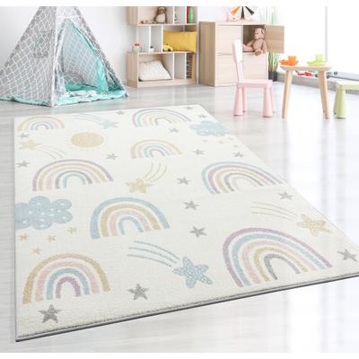 Teppich THE CARPET "Beat Kids", beige (creme), B:140cm H:9mm L:200cm, Polypropylen, Teppiche, Teppich, Kids Kinderzimmer Teppich strapazierfähig und pflegleicht