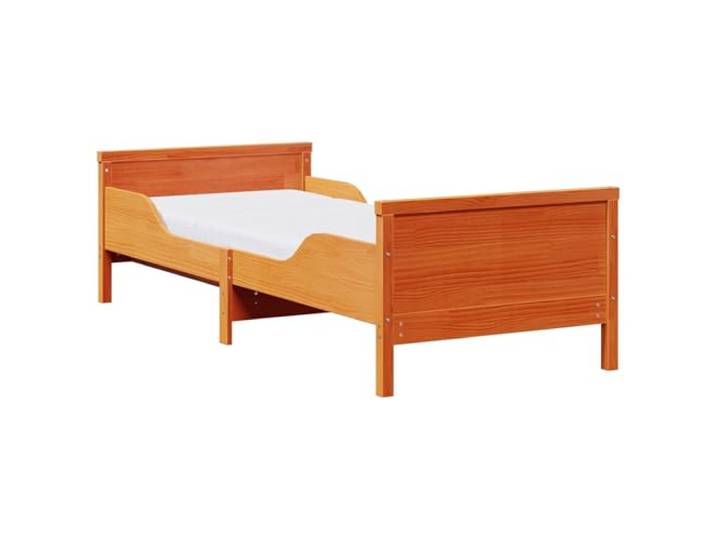 PUGYNBK Bettrahmen mit ausziehbarer Matratze, Braun, 80 x 200 cm Massives Kiefernholz, mittlere Festigkeit, modernes Design, pflegeleicht