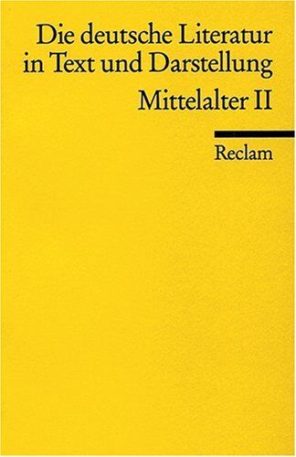 Koch, Hans J - Die deutsche Literatur. Ein Abriss in Text und Darstellung: Mittelalter II: BD 2 - Preis vom 09.10.2026 07:28:09 h