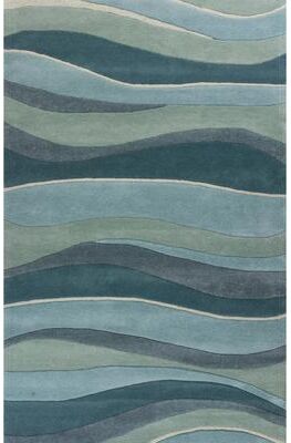 KAS Rugs Domani Rugs Eternity Ocean Landscapes Textured High-low Wool Area Rug