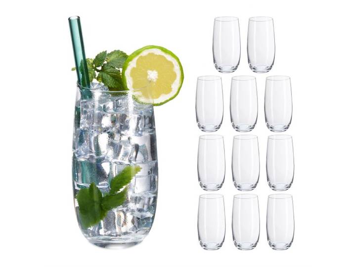 Relaxdays Drinkglazen set van 12