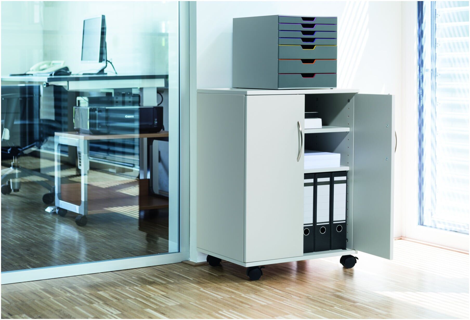 DURABLE Multifunktionswagen 74/53 geschlossen grau (311510)