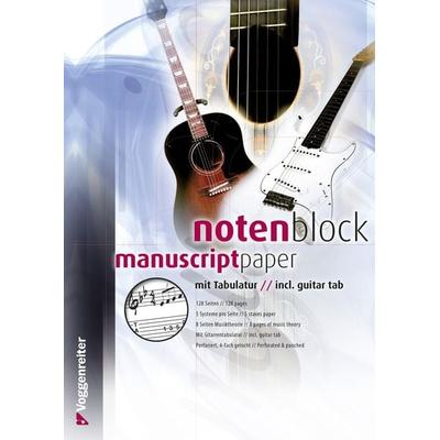 Notenblock mit Tabulatur -
