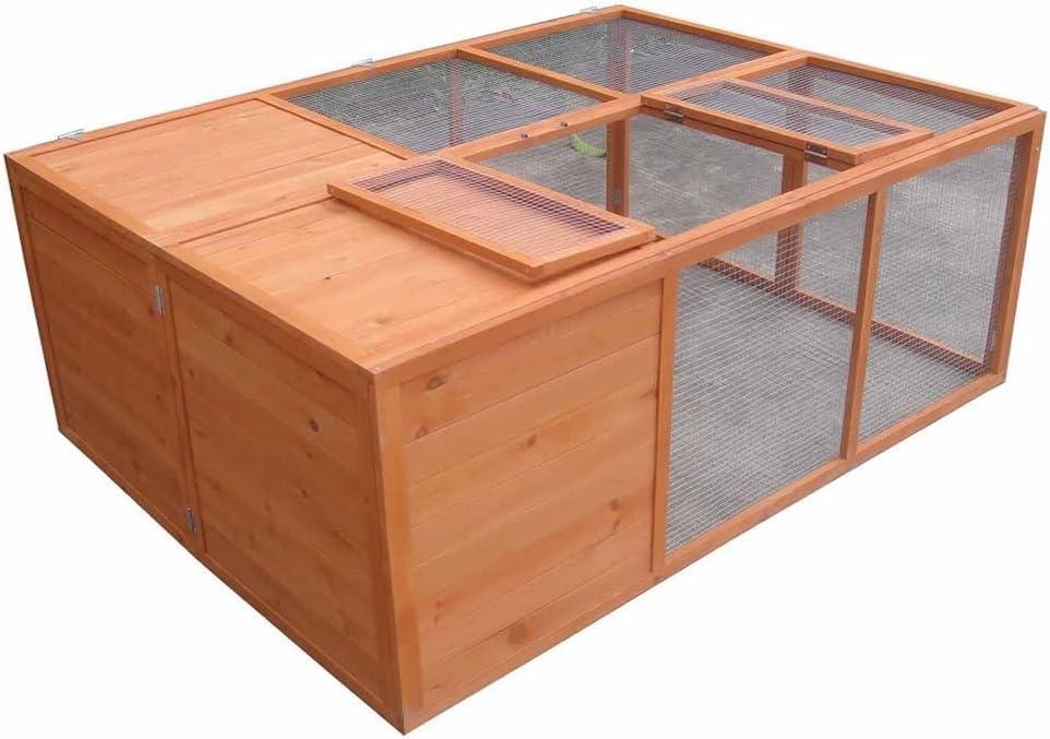 Kaninchenstall, klappbar, Außenstall - 160x119x60 cm - Metall - Für kleine Rassen