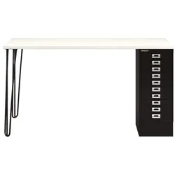Bisley Schreibtisch »MultiRange« weiße Platte mit 10 Schubladen schwarz, 140x74x60 cm