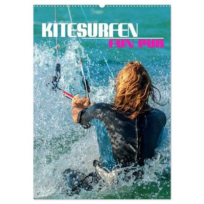 Kitesurfen - Fun pur (Wandkalender 2027 DIN A2 hoch), CALVENDO Monatskalender