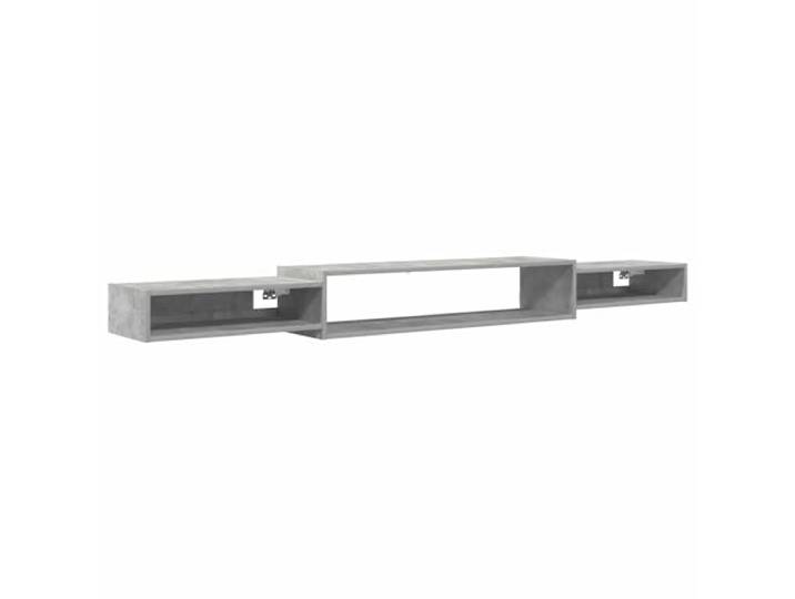 QINXIXINAIXI Wandmontierter TV-Schrank Betongrau Holzwerkstoff Offenes Design, Wandmontage, Holzwerkstoff, pflegeleicht, modern, platzsparend, für Bücher und Medien