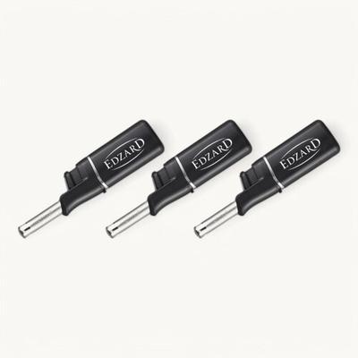3er-Set Mini-Stabfeuerzeug (Länge 11 cm), schwarz, nachfüllbar