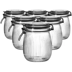 VORRATSGLÄSER MIT CLIP-VERSCHLUSS Lumos transparent 750 ml 6er Set