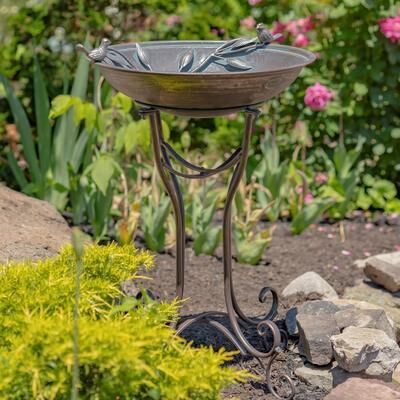 Zaer Ltd Two Birds Iron Birdbath