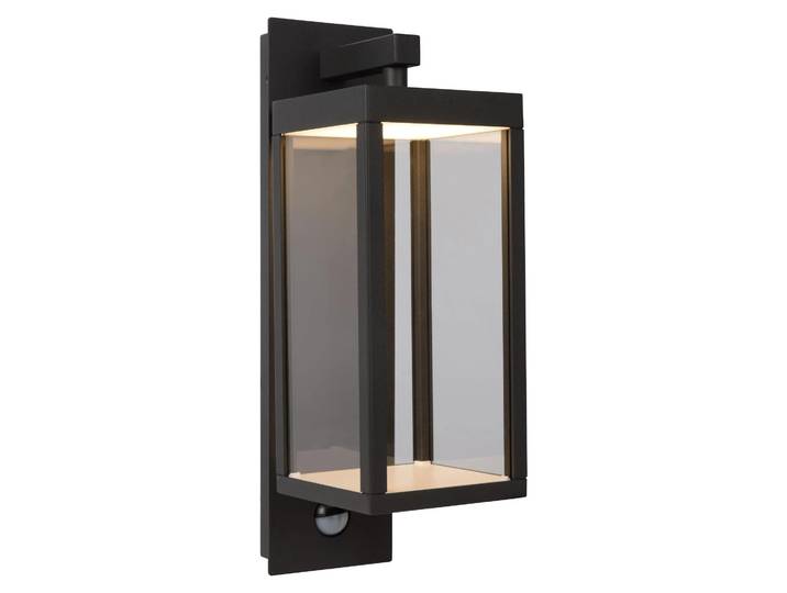Lucide Außenwandleuchte mit integrierter LED, Bewegungssensor, IP54, warmweiß, 16,7x12x38 cm