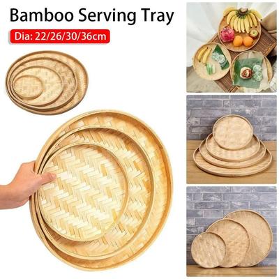 Uplift Treasures Handwoven Bamboo Fruit Bread Basket Storage Tray s