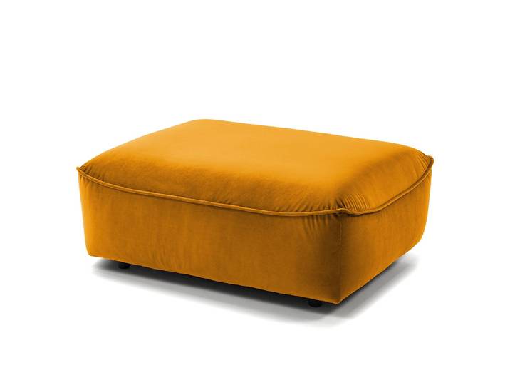 Polsterhocker 103 x 42 x 90cm Orange/Orange Samt Shyla: Orangegelb
