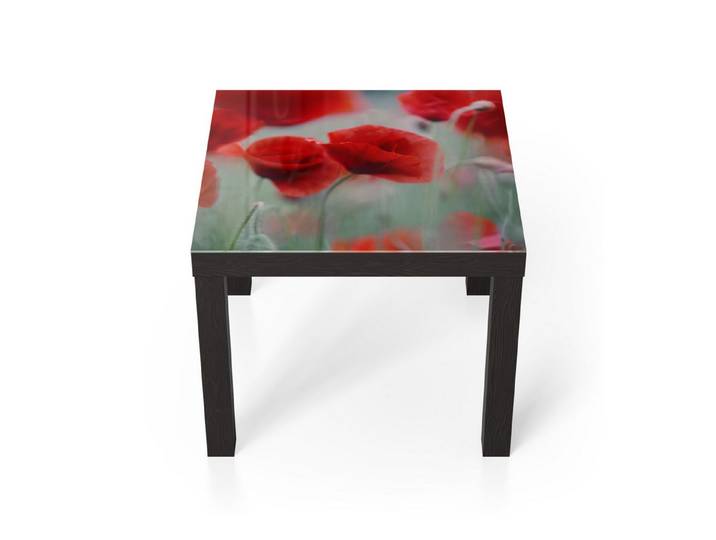 DEQORI Couchtisch 'Mohnblütenzauber', Glas Beistelltisch Glastisch modern