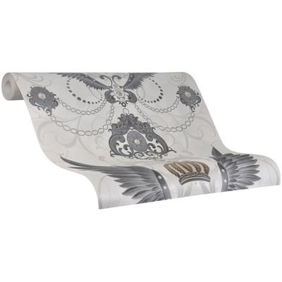 Vliestapete GLÖÖCKLER, beige (beige, silber), B:0,7m L:10,05m, Vlies, Tapeten, moderne Tapete für Wohnzimmer Schlafzimmer Küche